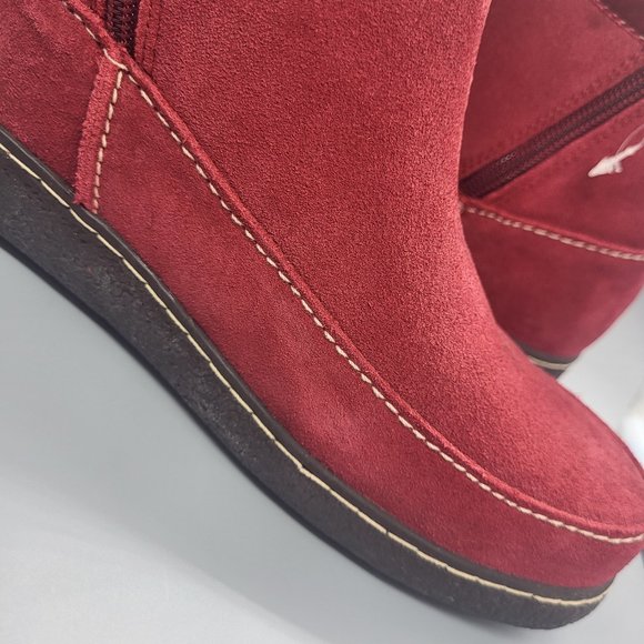 Land's End Suede Faux Fur Lined Booties - Picture 12 of 15